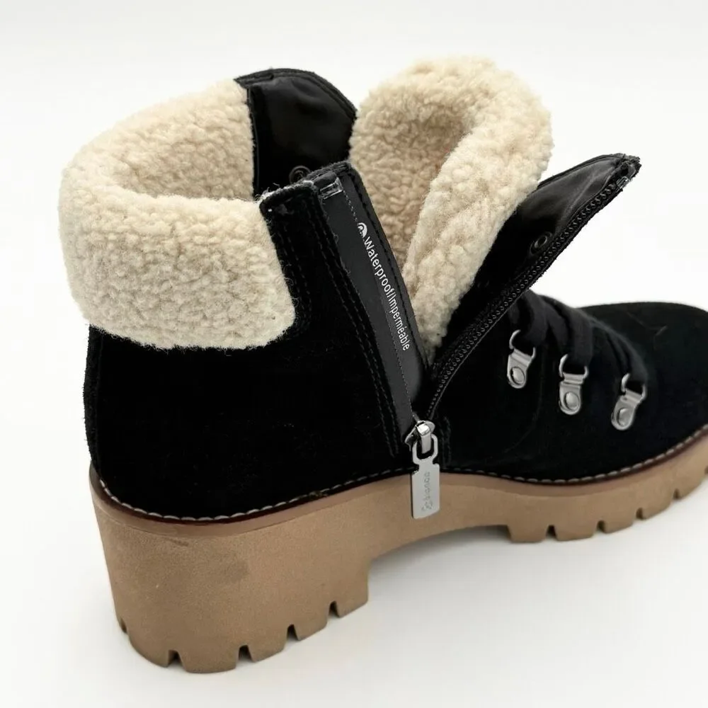 Blondo Devin Black Suede Waterproof Lace Up Lined Winter Boots - Women’s US 7.5